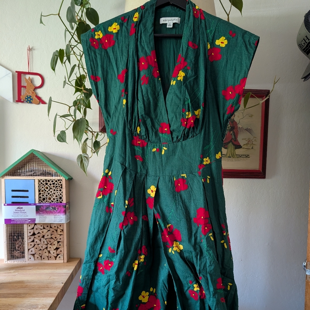 Emily And Fin Floral Green Dress